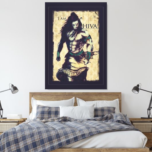 Lord Shiva - Wrapped Canvas Leinwanddruck (Insitu (Schlafzimmer))