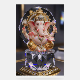 Lord Shree Ganesha Crystal & Diamond Skulptur Acrylschild