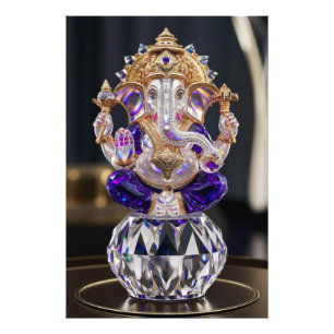 Lord Shree Ganesha Crystal & Diamond Skulptur Fotodruck