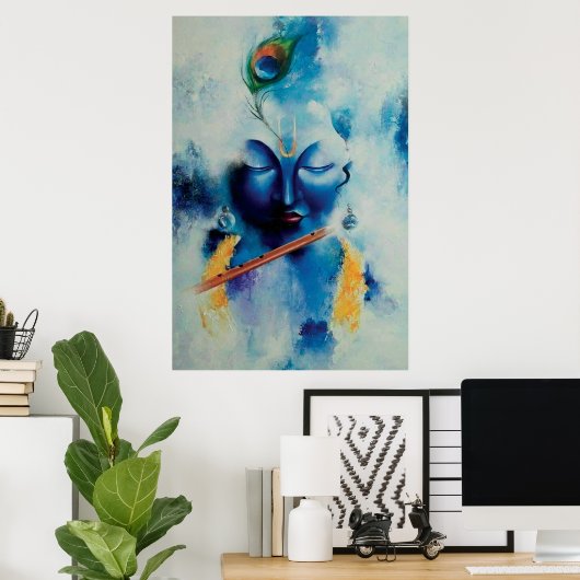 Lord Shree Krishna Artistic design Wall Art Poster (Heimbüro)