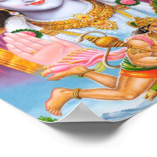 Lord Shree Ram Hindu Religion Poster (Ecke)