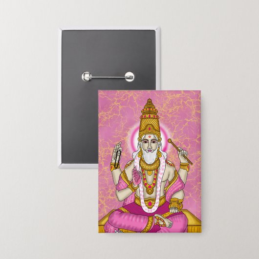 Lord Shukra Dev Knopf Button (Vorderseite/Rückseite)