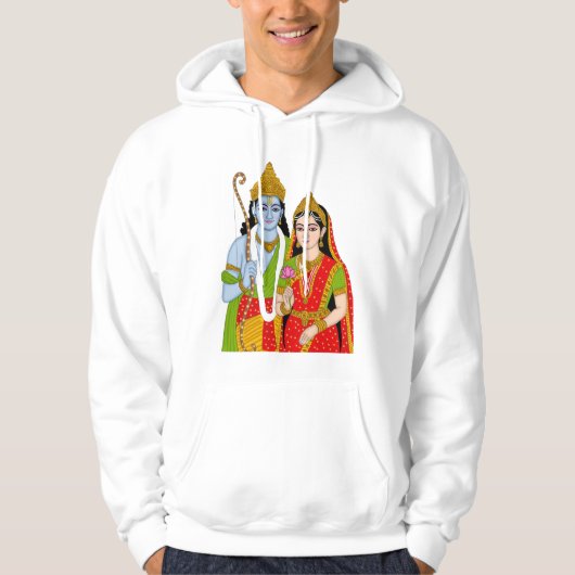 Lord Sitaram Hoodie – Spiritual Wear for Devotees (Vorderseite)
