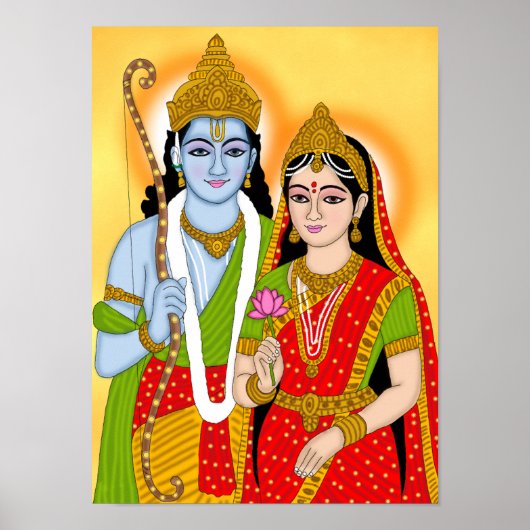 Lord Sitaram Poster – Divine Wall Art & Home Decor (Vorne)