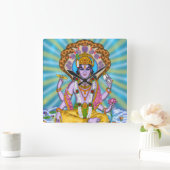 Lord Vishnu Clock Quadratische Wanduhr (Zuhause)