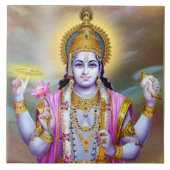 Lord Vishnu Floral Fine Art Fliese (Vorderseite)