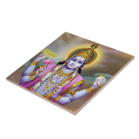 Lord Vishnu Floral Fine Art Fliese (Seite)