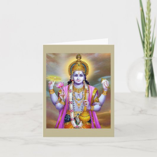 Lord Vishnu Floral Fine Art Karte (Vorderseite)