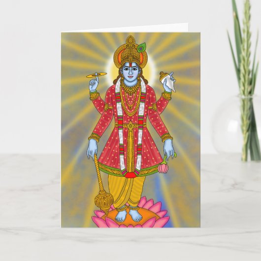 Lord Vishnu Greeting Card Karte (Vorderseite)
