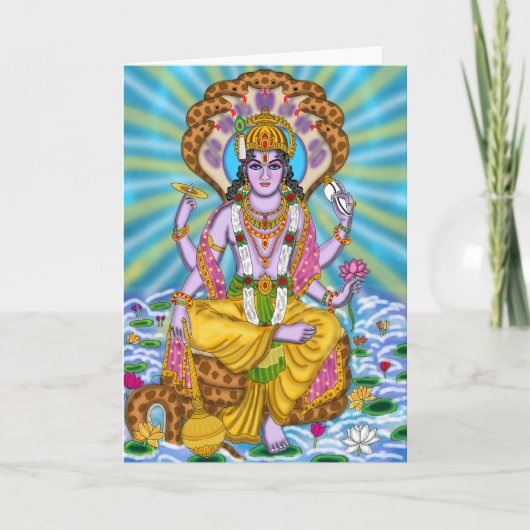 Lord Vishnu Grußkarte Karte (Vorderseite)