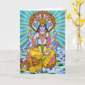 Lord Vishnu Grußkarte Karte (Gelbe Blume)