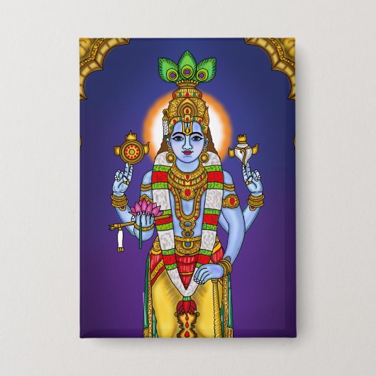 Lord Vishnu Knopf Button (Vorderseite)