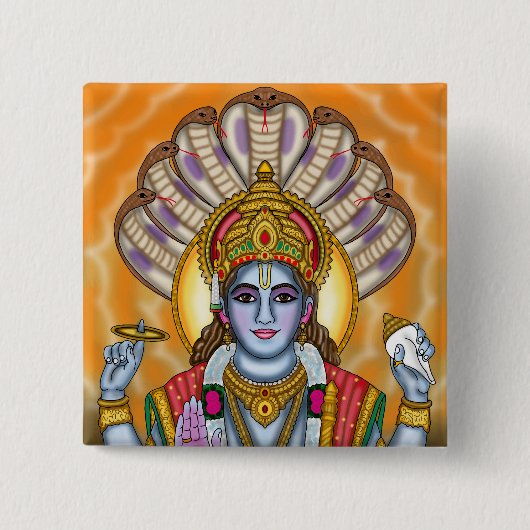 Lord Vishnu Knopf Button (Vorderseite)