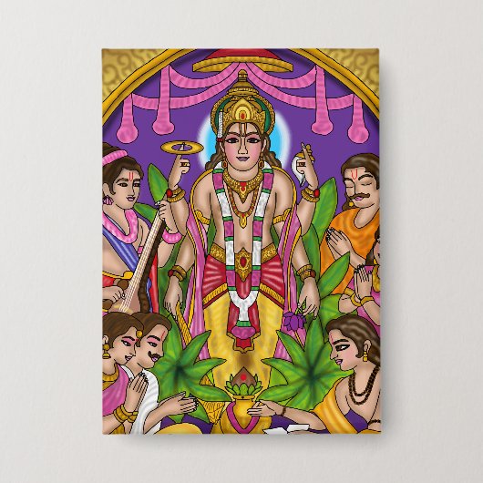 Lord Vishnu Satyanarayan Knopf Button (Vorderseite)