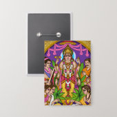 Lord Vishnu Satyanarayan Knopf Button (Vorderseite/Rückseite)