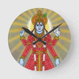 Lord Vishnu Uhr – Göttliche Wandkunst & Wohndekora