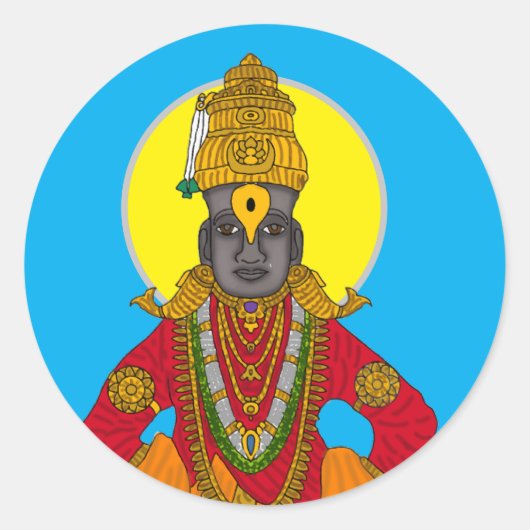 Lord Vitthal-Aufkleber Runder Aufkleber (Vorderseite)