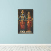 Lord Vitthal und Rakhumai Devi Leinwand Wall Art (Insitu (Holzboden))