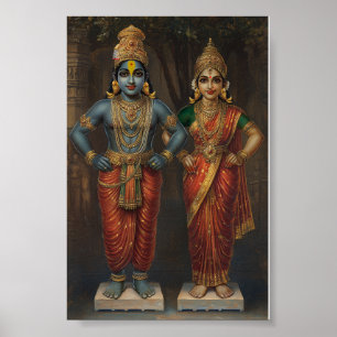Lord Vitthal und Rakhumai Devi Poster
