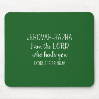 Lord Who Heals Dark Green Simple Christian Mousepad