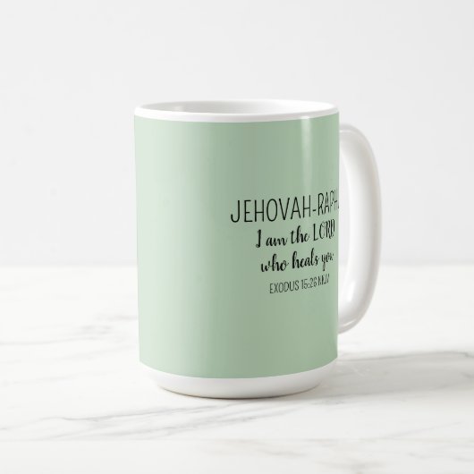 Lord Who Heals Light Green Simple Christian Kaffeetasse (VorderseiteRechts)