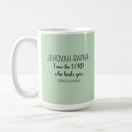 Lord Who Heals Light Green Simple Christian Kaffeetasse (Links)