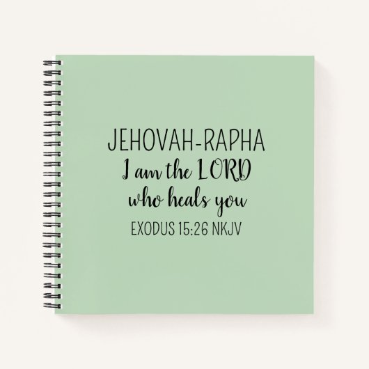 Lord Who Heals Light Green Simple Christian Notizblock (Vorderseite)