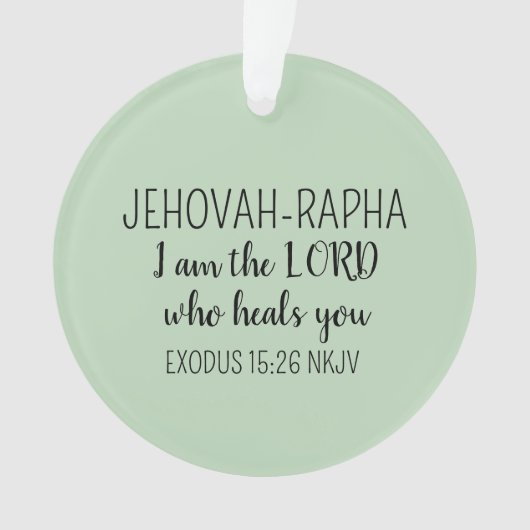 Lord Who Heals Light Green Simple Christian Ornament (Vorderseite)