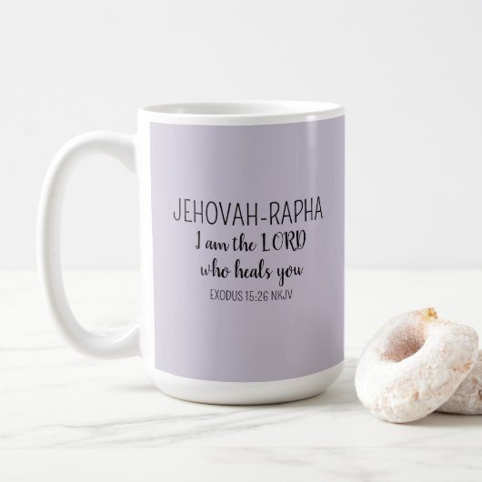 Lord Who Heals Light Purple Simple Christian Kaffeetasse (Mit Donut)