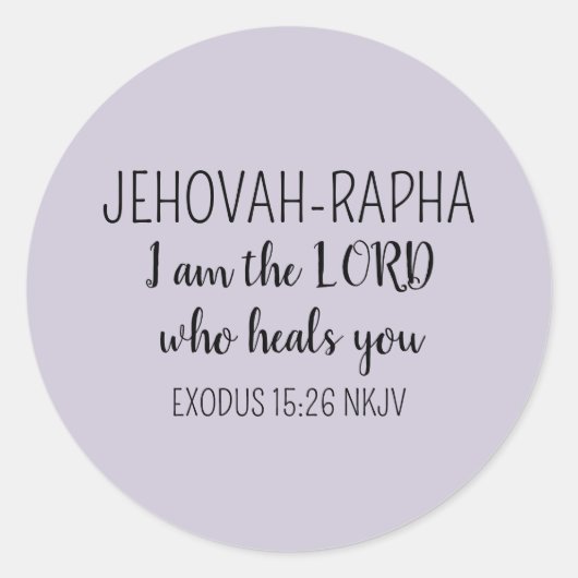 Lord Who Heals Light Purple Simple Christian Runder Aufkleber (Vorderseite)