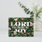 Lord You Bring Me Joy floral Christlich Postkarte (Stehend Vorderseite)