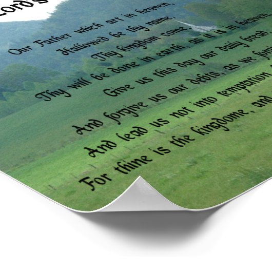 Lord's Gebet in den Bergen Poster (Ecke)