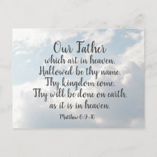 Lord's Gebet Matthew 6:9-10 Unser Vater, Postkarte