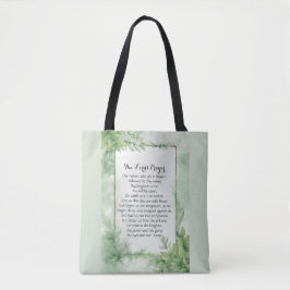 Lord's Gebet Watercolor Botanisches Poster Print Tasche