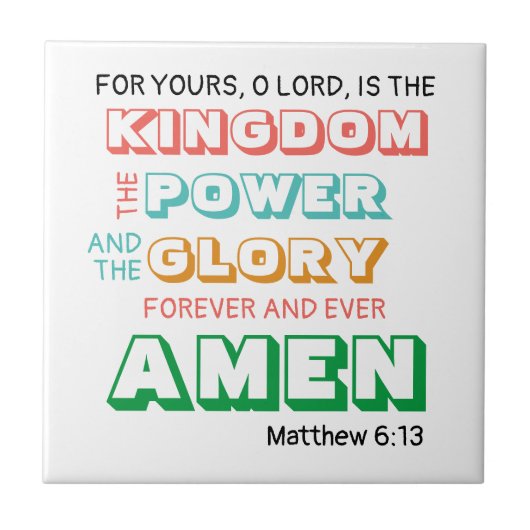 LORDS PRAYER Christlich Fliese (Vorderseite)