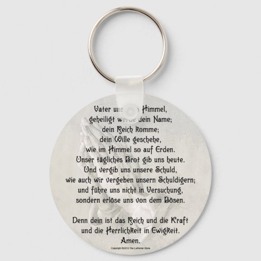 Lord's Prayer (deutsch) Basic Button Schlüsselanhä Schlüsselanhänger (Vorderseite)