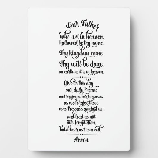 Lord's Prayer Fotoplatte (Vorderseite)