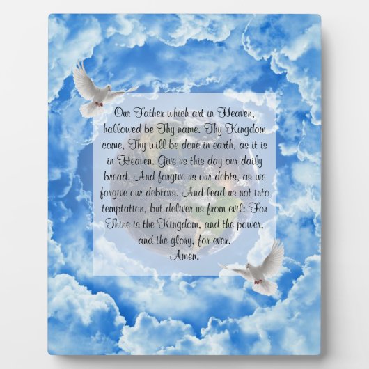 Lord's Prayer Fotoplatte (Vorderseite)