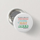 Lord's Prayer KINGDOM POWER GLORY Christlich Button (Vorne & Hinten)