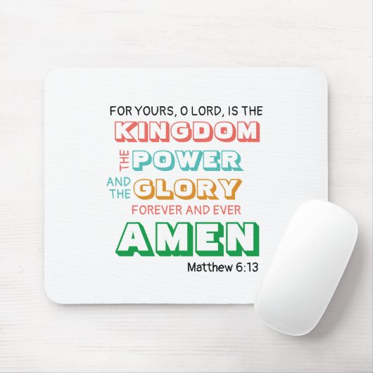 Lord's Prayer KINGDOM POWER GLORY Modernes Christl Mousepad (Mit Mouse)