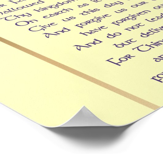 Lord's Prayer Poster (Ecke)