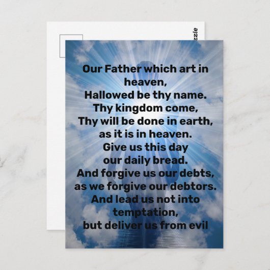 Lord's Prayer Postkarte (Vorne/Hinten)