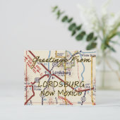 Lordsburg NM Vintage Karte (Stehend Vorderseite)