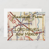 Lordsburg NM Vintage Karte (Vorne/Hinten)