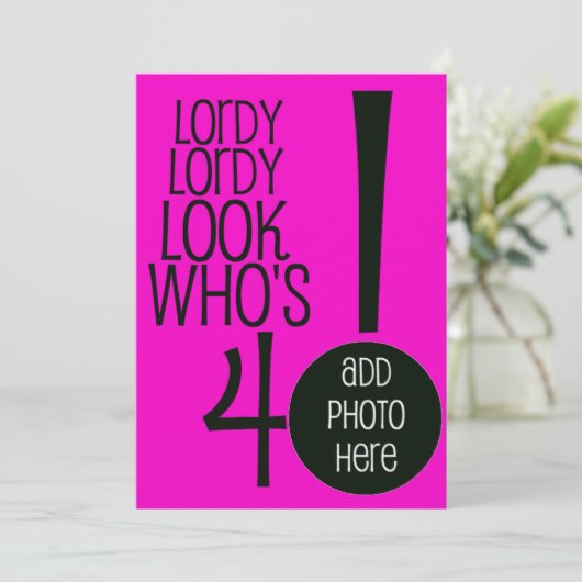 Lordy Look Who is 40! Einladung (Stehend Vorderseite)