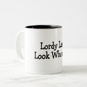 Lordy Lordy Blick Whos 40 Schwarzes Zweifarbige Tasse (Vorderseite Links)