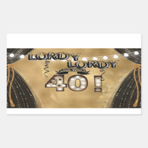 Lordy Lordy Look, der 40 Geburtstagsballons ist Rechteckiger Aufkleber