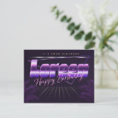Loreen Name Vorname lila Postkarte Geburtstag (Stehend Vorderseite)