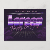 Loreen Name Vorname lila Postkarte Geburtstag (Vorderseite)