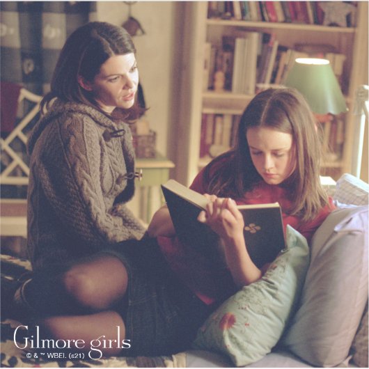 Lorelai und Rory Sitzen im Zimmer Aufkleber (Vorderseite)